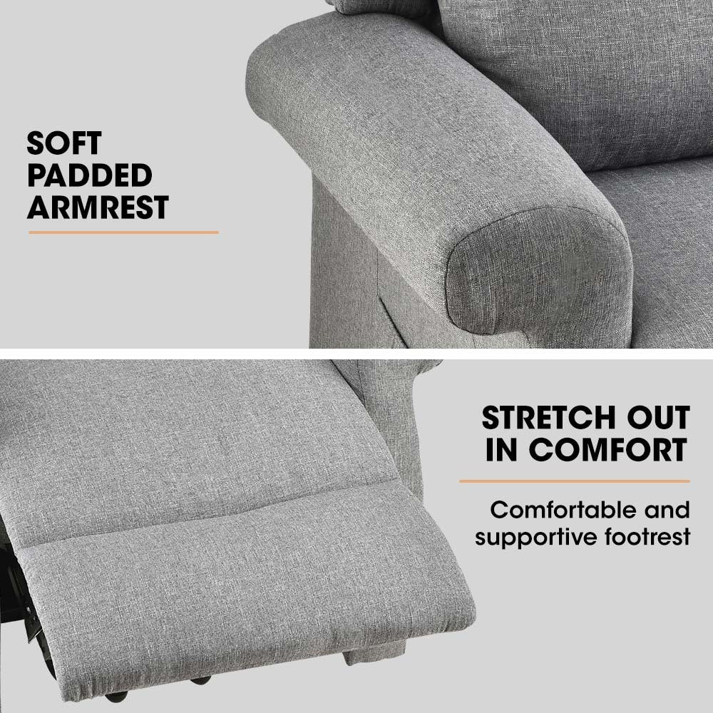 FORTIA Electric Recliner Lift Heat Chair for Elderly | Massage | Heat Therapy | Aged Care (Grey)