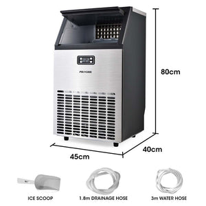 Ice Cube Maker 45-65kg Commercial Ice Machine Stainless Steel Automatic with LCD Screen