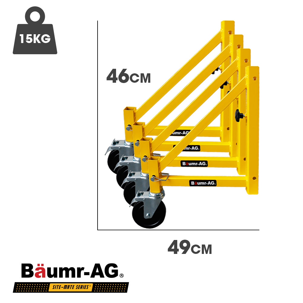 Baumr-AG Outrigger Wheel Set for Adjustable Mobile Scaffolding | 4pc