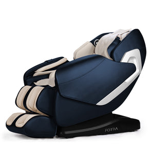 FORTIA Cloud 9 MkII Electric Massage Chair | Full Body Zero Gravity | Heat and Bluetooth | Navy Blue/Cream