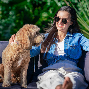 LONDON RATTAN 4 Seater Modular Outdoor Lounge Setting | Grey with Coffee Table and Ottoman