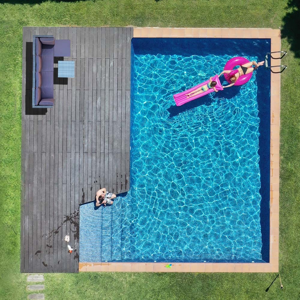 LONDON RATTAN 5 Seater Modular Outdoor Lounge Setting | Grey with Coffee Table and Ottoman