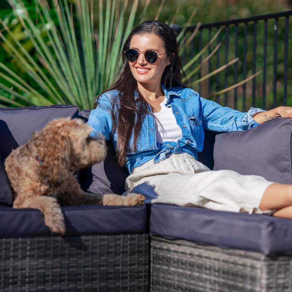 Modular 6 Seater Outdoor Lounge | LONDON RATTAN Setting