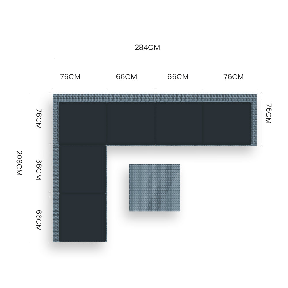 7 Piece Modular Outdoor Lounge Setting | LONDON RATTAN