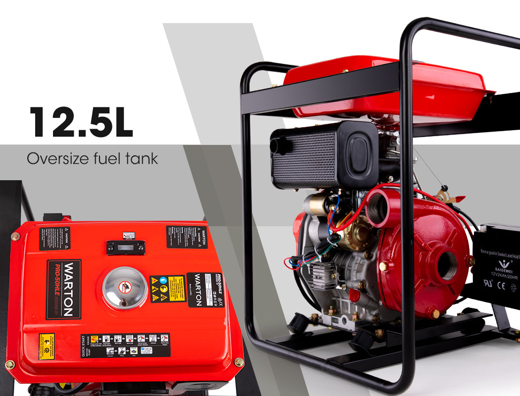 WARTON 2" 8HP Diesel High Pressure Water Pump | Fire Fighting Irrigation Farm | 2 Inch