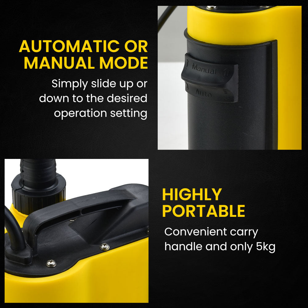 PROTEGE Tight Access Clean/Grey Water Submersible Sump Pump | Integrated Float Switch