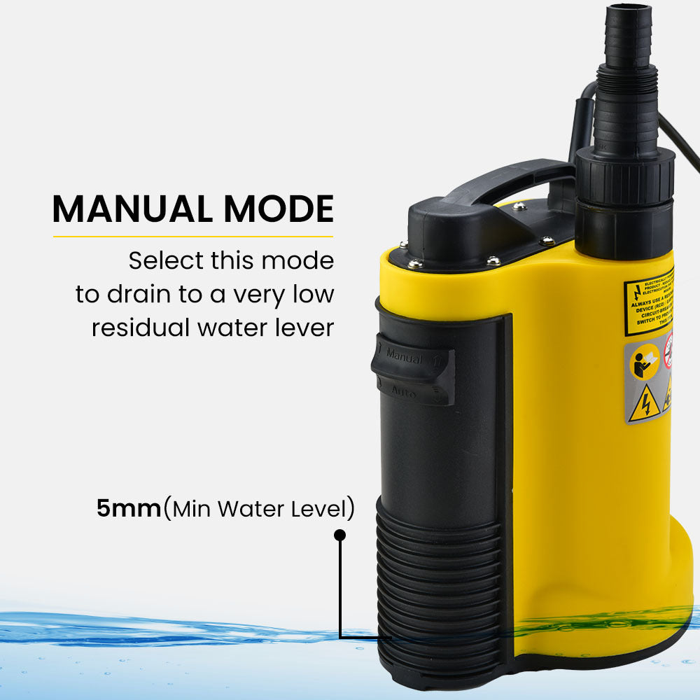 PROTEGE Tight Access Clean/Grey Water Submersible Sump Pump | Integrated Float Switch