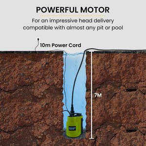 PROTEGE Tight Access Clean/Grey Water Submersible Sump Pump | Integrated Float Switch