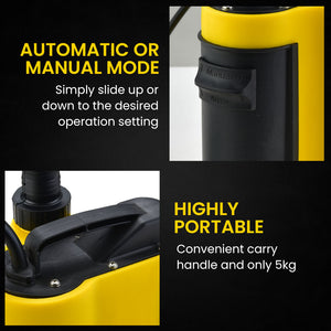 PROTEGE Tight Access Dirty Water Submersible Sump Pump | Integrated Float Switch
