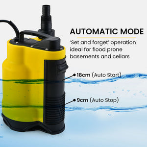 PROTEGE Tight Access Dirty Water Submersible Sump Pump | Integrated Float Switch