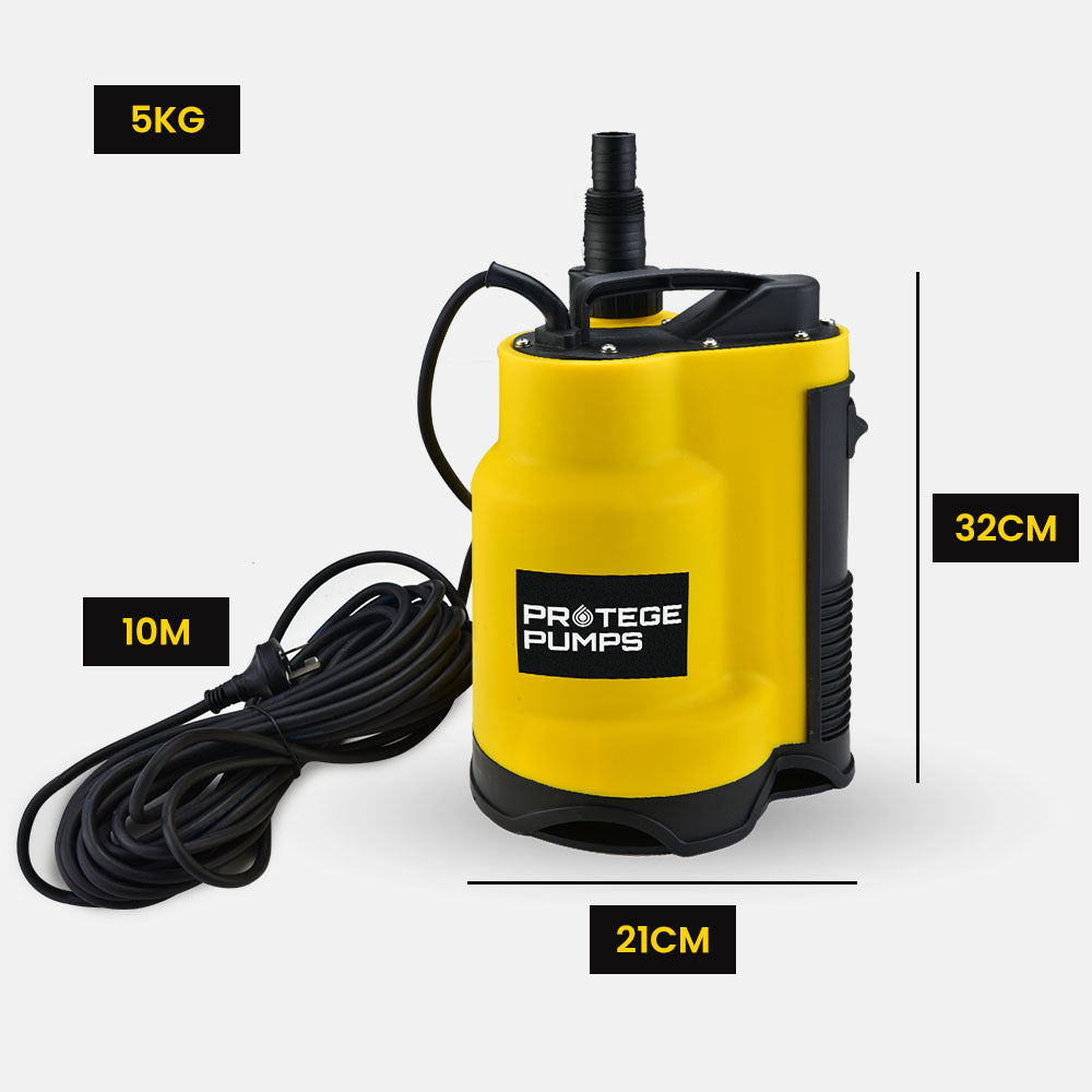 PROTEGE Tight Access Dirty Water Submersible Sump Pump | Integrated Float Switch