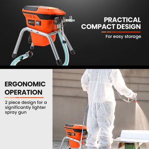 Electric Airless Paint Sprayer | Portable High Pressure Station Spray Gun | 740W