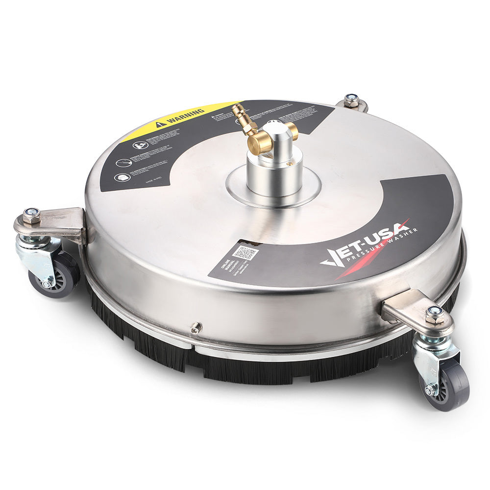 Stainless Steel Pressure Washer Surface Cleaner | Size: 15" | Compatible with 1/4" Fitting | Ideal for Concrete Driveway, Patio Floor