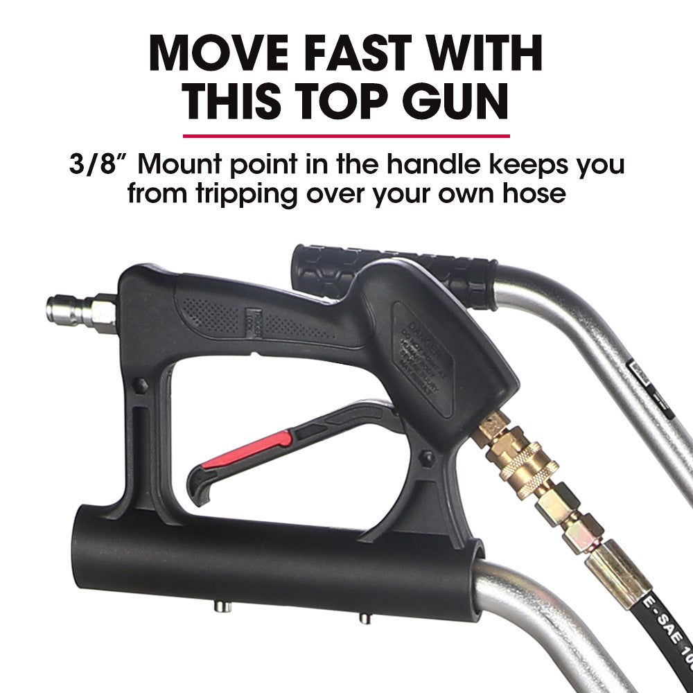 24" Stainless Steel Pressure Washer Surface Cleaner, 3/8" Fitting, with Yoke Handlebar | For Concrete Driveway, Patio Floor