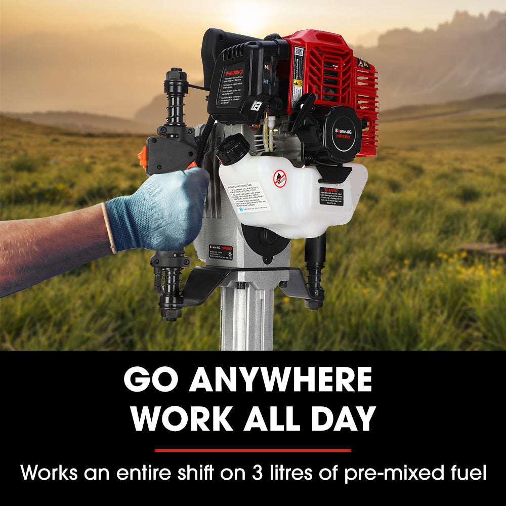 Baumr-AG 52cc 2-Stroke Petrol Post Driver | Carry Case & 2 Drive Sockets Included