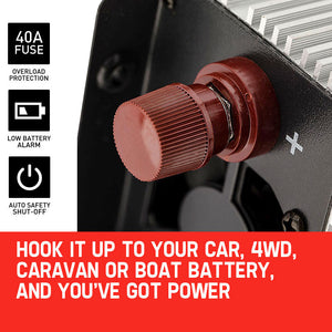 Pure Sine Wave Power Inverter - 1500W/3000W | 12V/240V | Caravan Boat CarPlug | GENPOWER