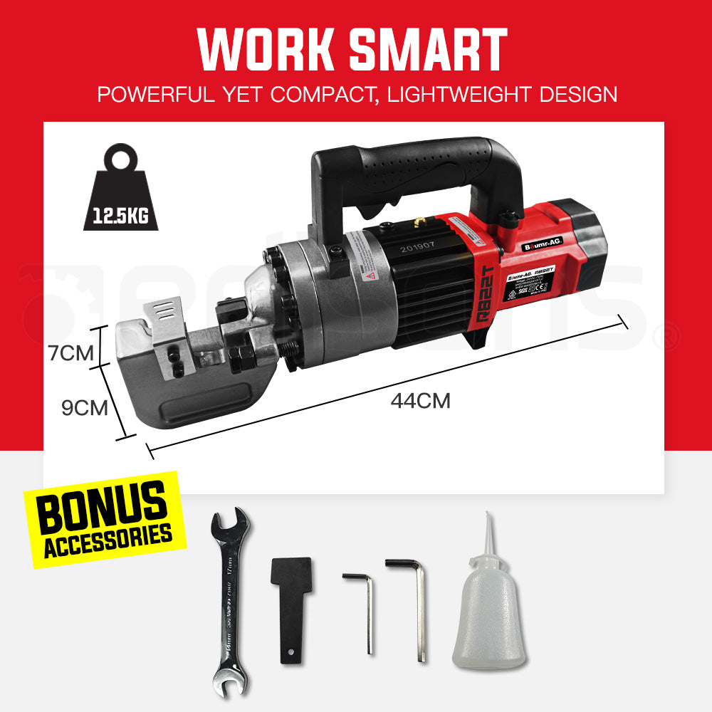 Baumr-AG 950W 22mm Rebar Cutter | Electric Hydraulic | Portable | Reo Bar