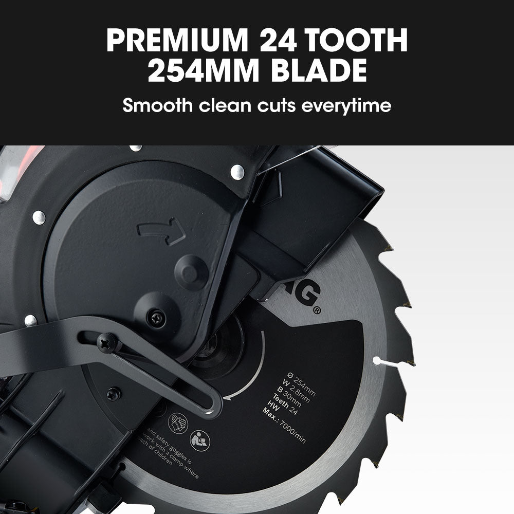 254mm Dual Bevel Sliding Compound Mitre Drop Saw | Brand: BAUMR-AG