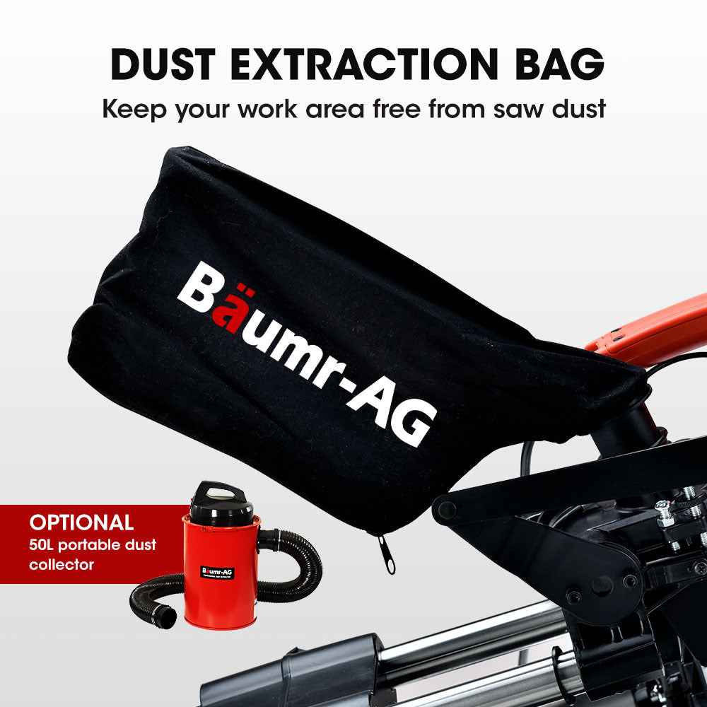 254mm Dual Bevel Sliding Compound Mitre Drop Saw | Brand: BAUMR-AG