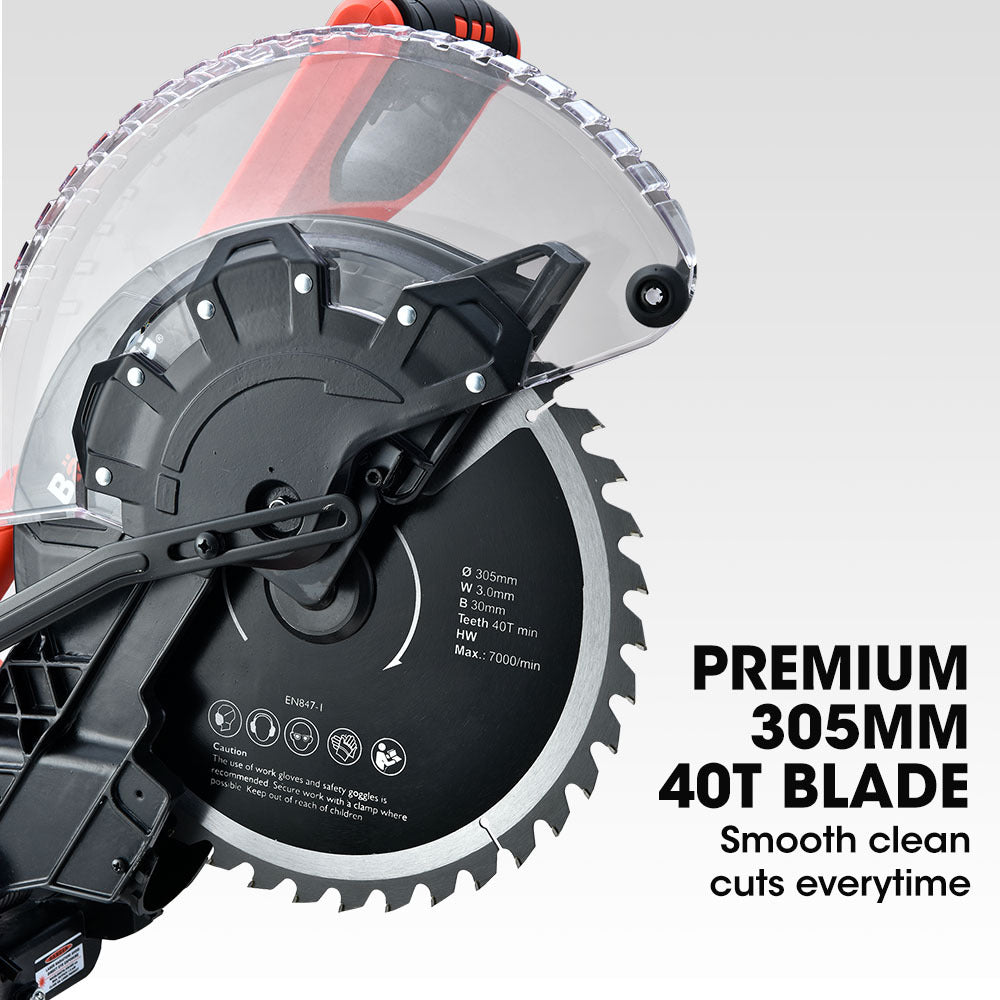 Baumr-AG 305mm Compound Mitre Saw | Dual Bevel Sliding | 2200W