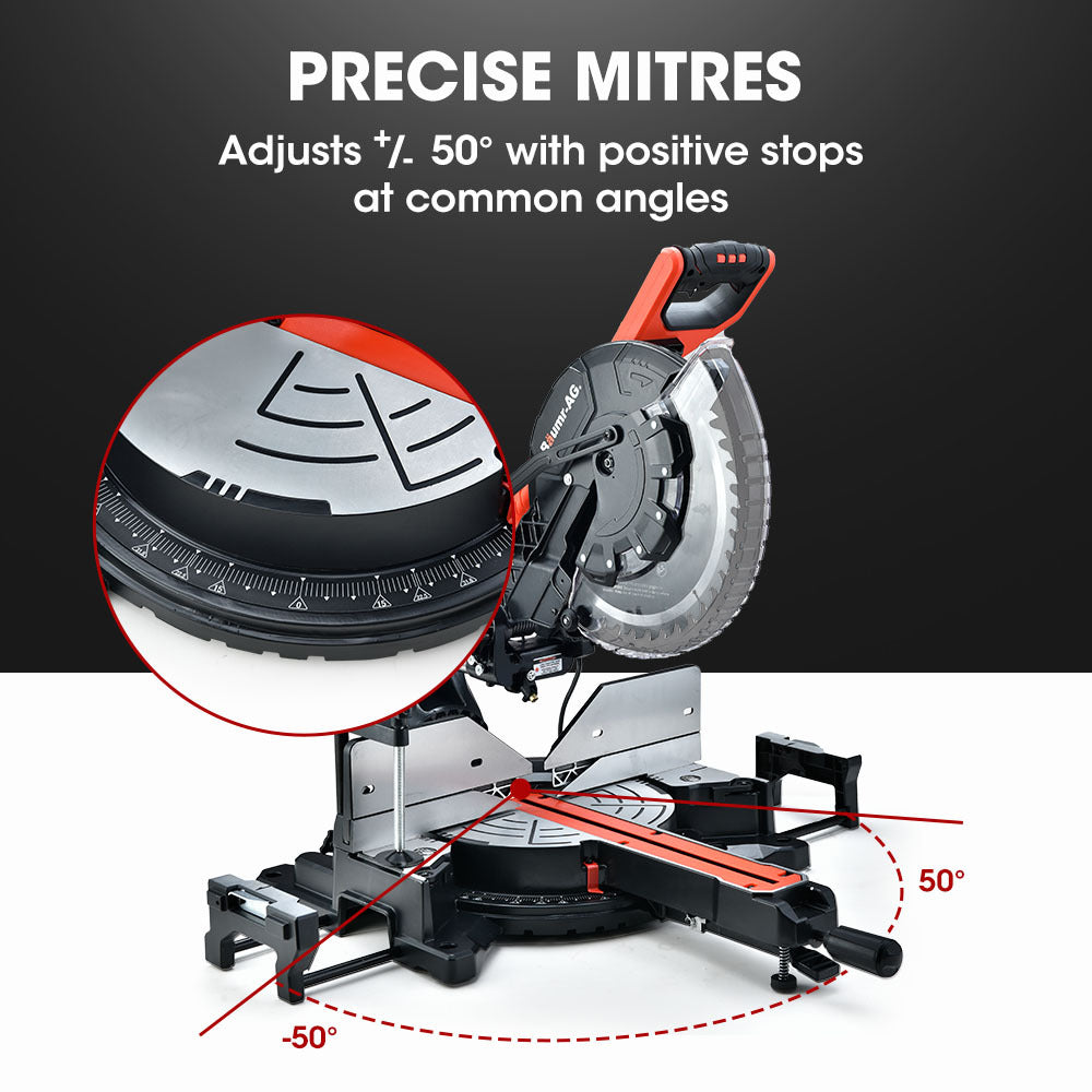 Baumr-AG 305mm Compound Mitre Saw | Dual Bevel Sliding | 2200W