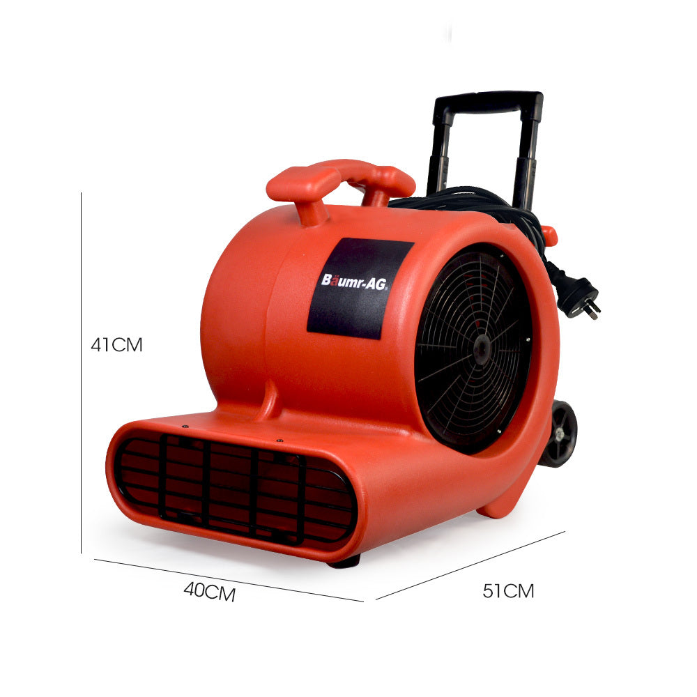3-Speed Carpet Dryer Air Mover Blower Fan | 1400CFM, Sealed Copper Motor, Poly Housing - Telescopic Handle and Wheels