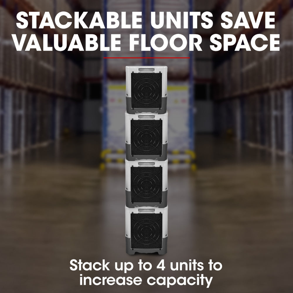 50L/day Commercial Air Dehumidifier for Mould | Portable, Stackable, LCD Display, Wheels