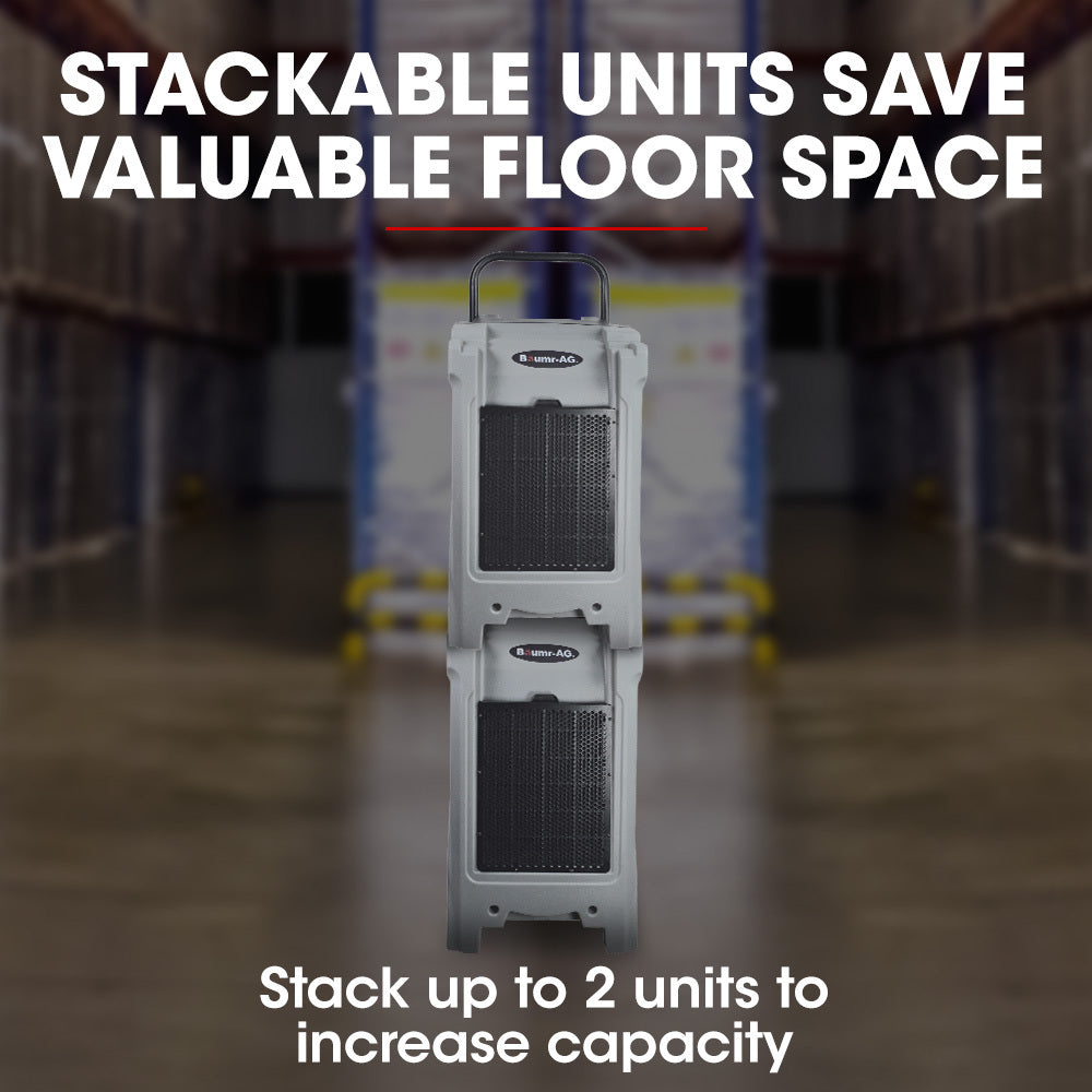 90L/day Commercial Air Dehumidifier for Mould | Portable, Stackable, LCD Display, Wheels