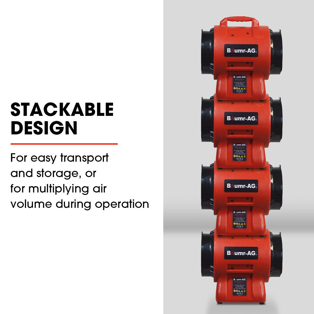 Baumr-AG 200mm Portable Axial Air Mover Blower Fan with 10m Ventilation Duct