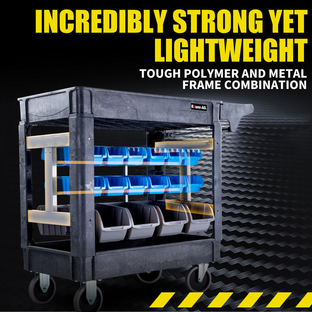 Parts Bin Trolley Service Utility Cart | Storage Mobile Tool Workshop | BAUMR-AG