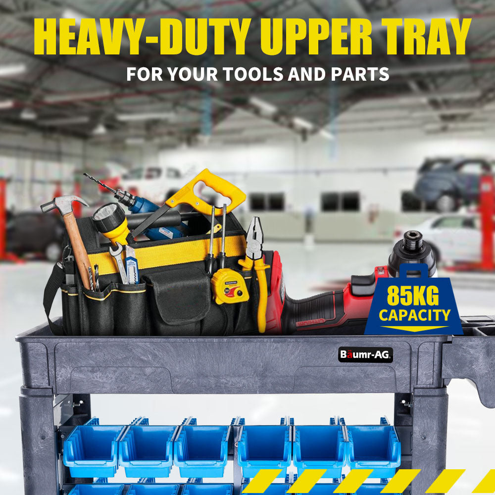Parts Bin Trolley Service Utility Cart | Storage Mobile Tool Workshop | BAUMR-AG
