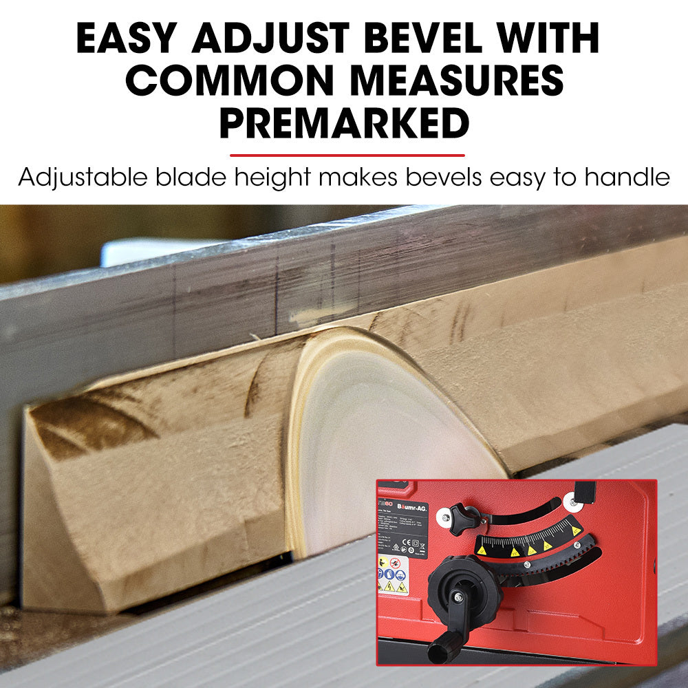 2000W 254mm Corded Table Saw with Stand | Extendable | Laser Guide