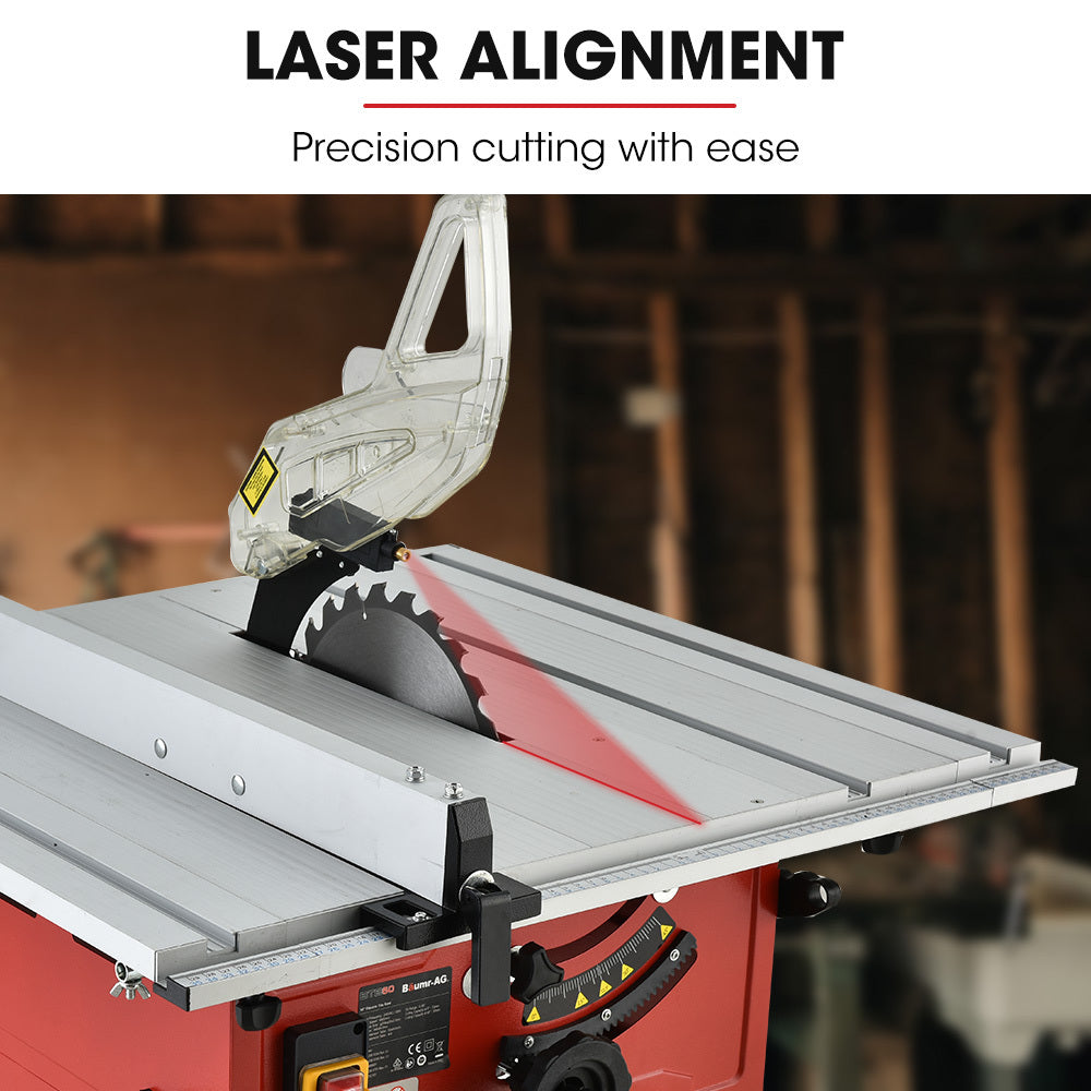 2000W 254mm Corded Table Saw with Stand | Extendable | Laser Guide