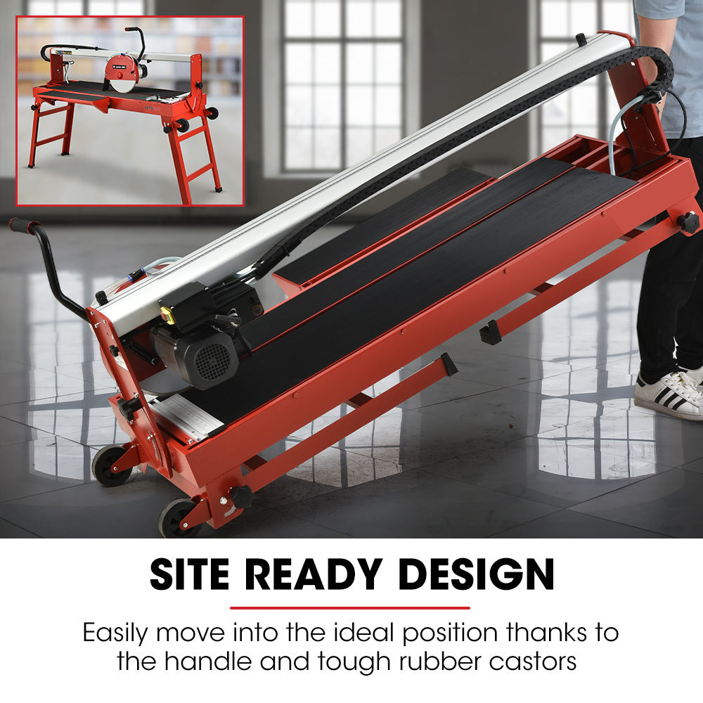 1500W Electric Tile Saw Cutter with 300mm (12") Blade | 920mm Cutting Length | Side Extension Table