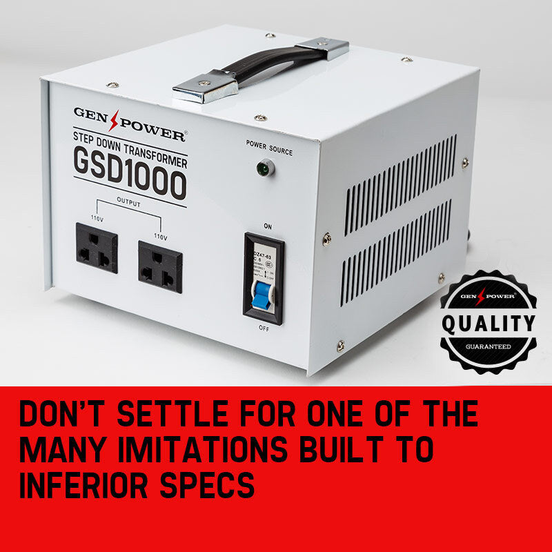 Step Down Transformer - 1000W | 240v-110v Stepdown Voltage Converter AU-US | GENPOWER