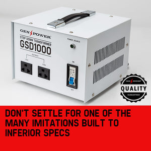 Step Down Transformer - 1000W | 240v-110v Stepdown Voltage Converter AU-US | GENPOWER