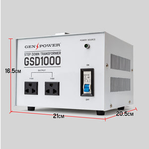 Step Down Transformer - 1000W | 240v-110v Stepdown Voltage Converter AU-US | GENPOWER