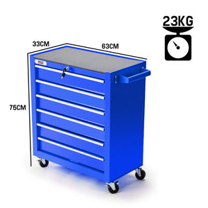 6 Drawer Tool Box Cabinet Trolley Garage Toolbox Storage Mechanic Chest | BULLET