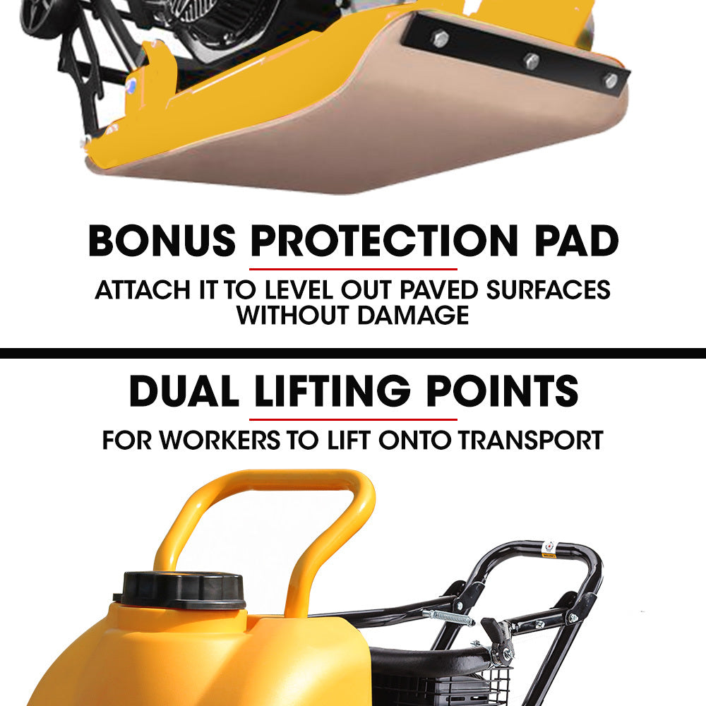 94kg Plate Compactor | 420x540mm | Sprinkler System | Paver Pad