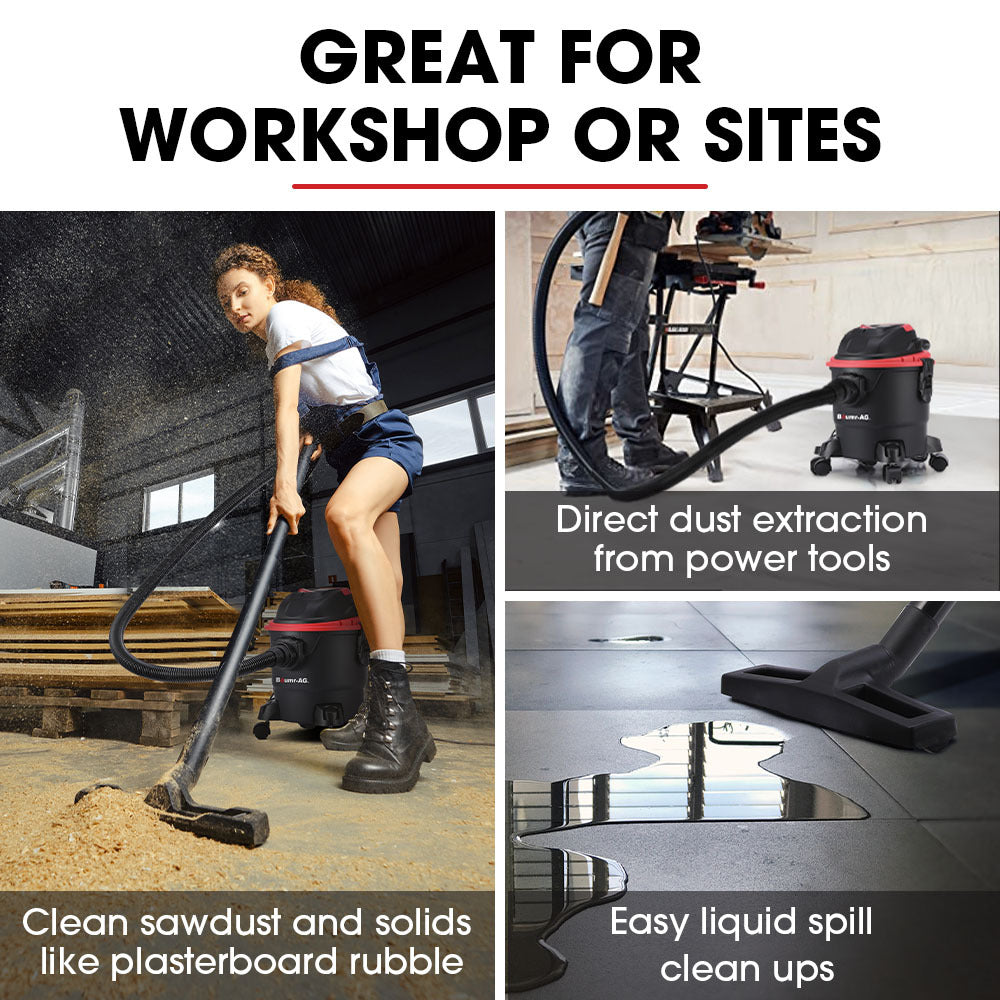 Wet and Dry Vacuum Cleaner 15L 1200W with Blower | Car Workshop Carpet