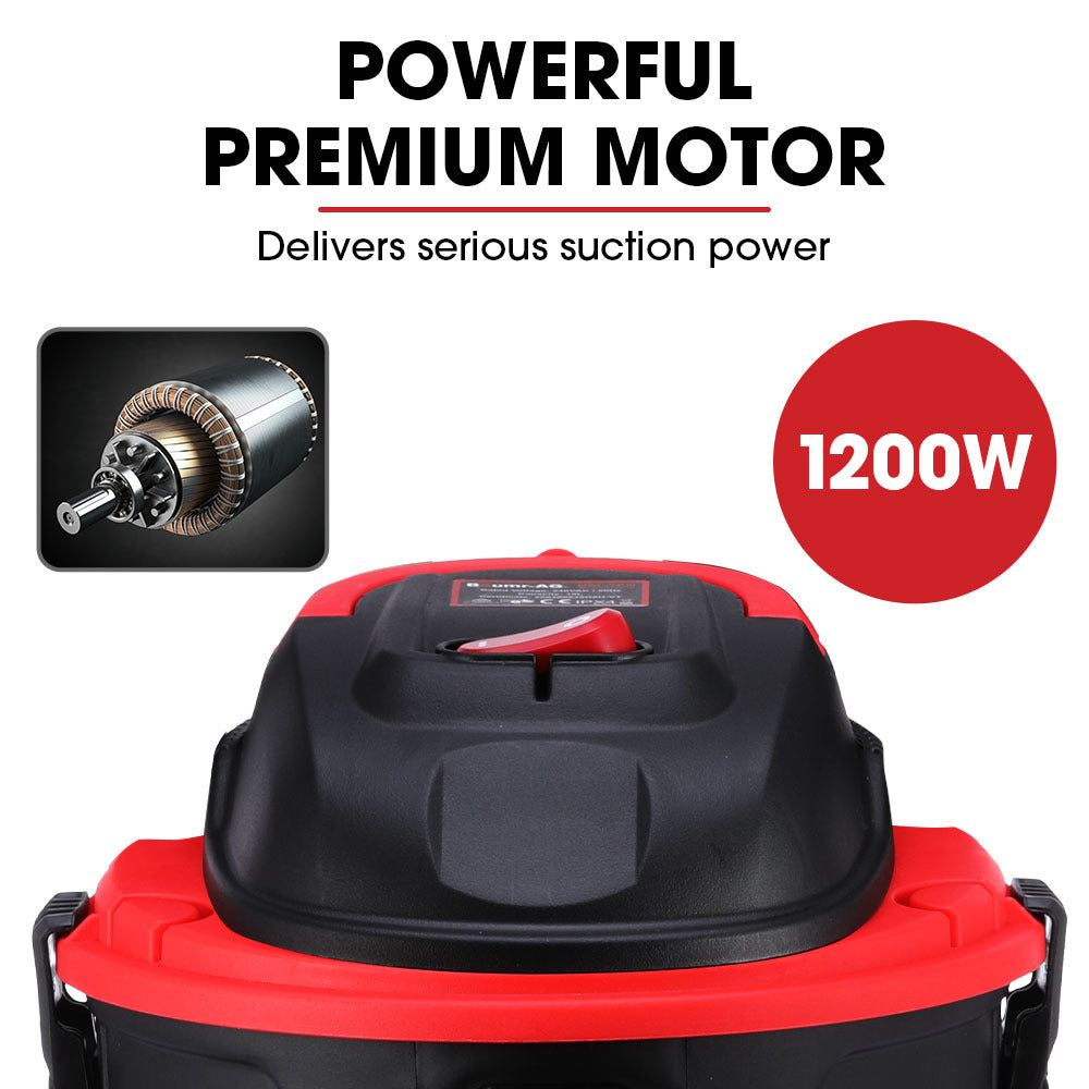 Wet and Dry Vacuum Cleaner 15L 1200W with Blower | Car Workshop Carpet