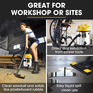 Wet and Dry Vacuum Cleaner 20L 1400W with Blower | Car Workshop Carpet