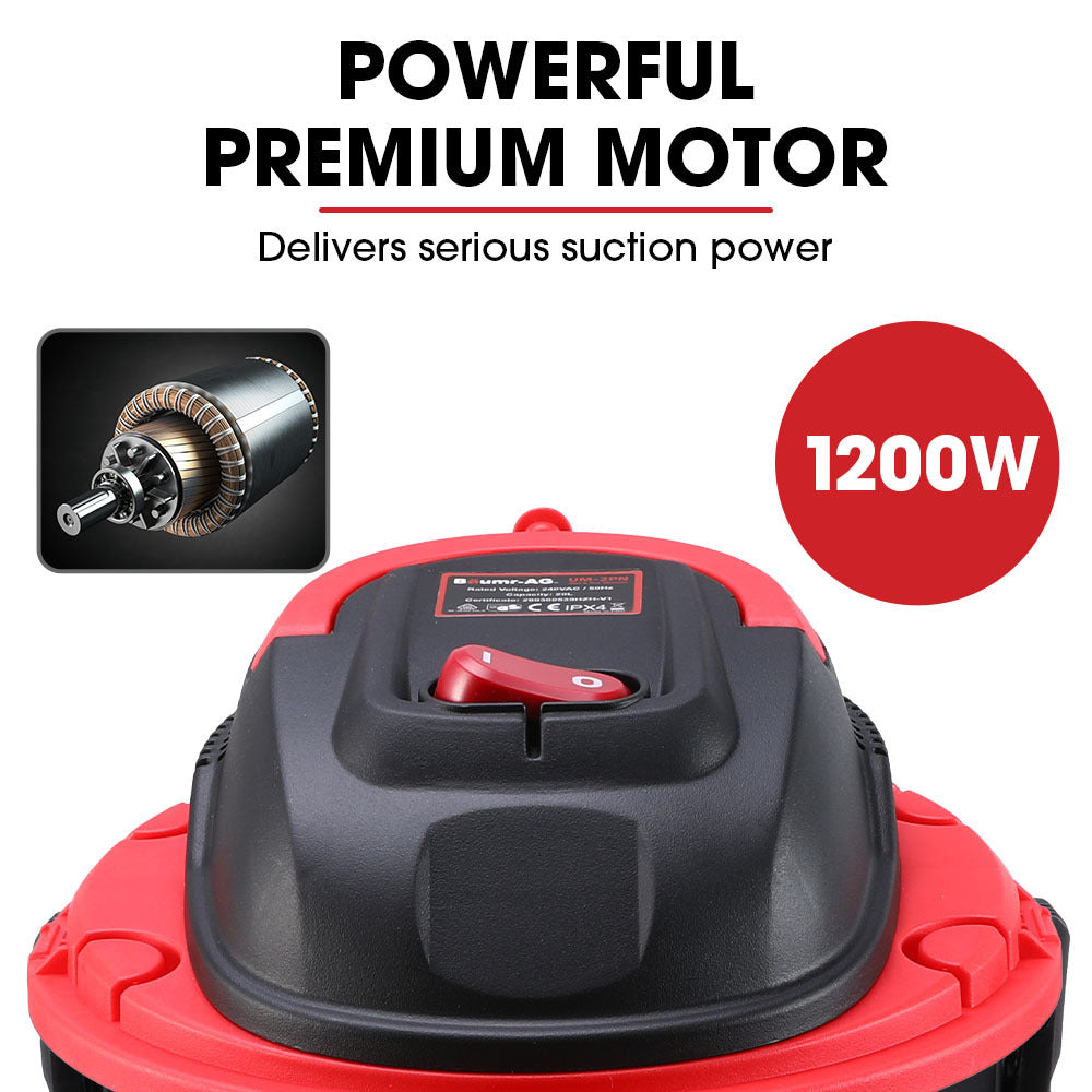 Wet and Dry Vacuum Cleaner 20L 1200W with Blower | Car Workshop Carpet