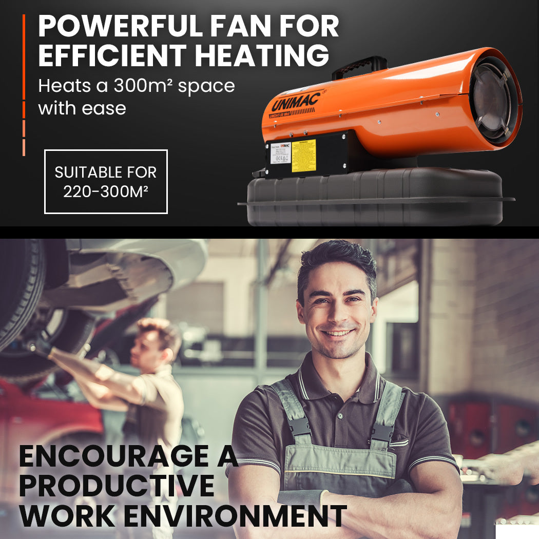 Unimac Portable Industrial Diesel Indirect Forced Air Space Heater 20KW