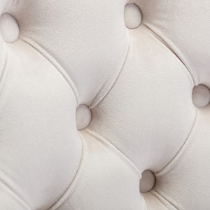 Beige Velvet Home Office Chair