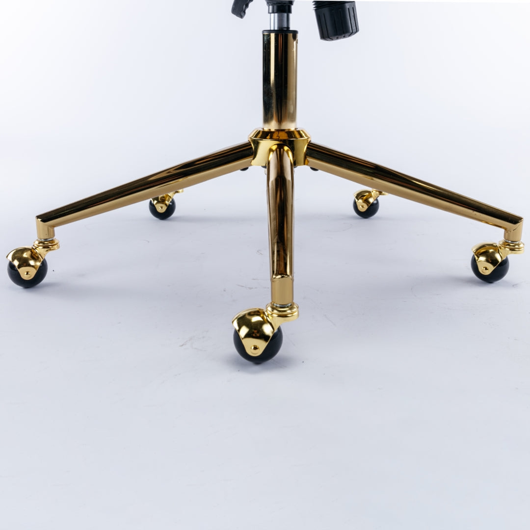 Beige Velvet Home Office Chair