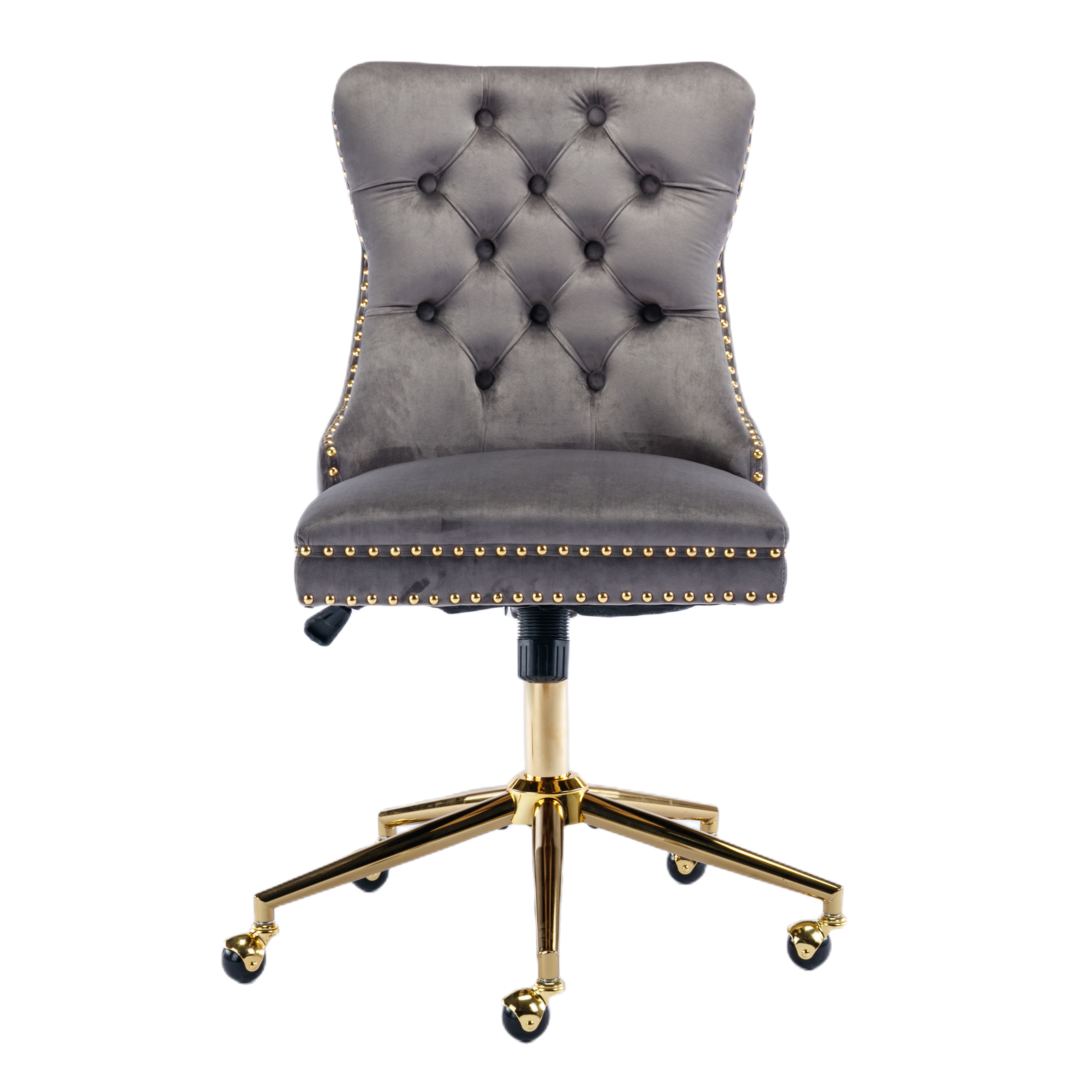 Grey Velvet Home Office Chair