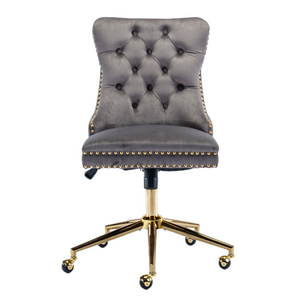Grey Velvet Home Office Chair