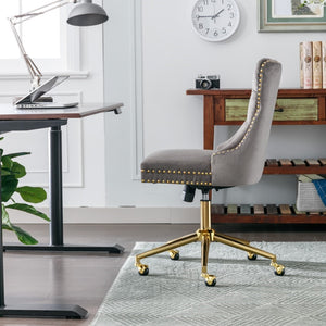 Grey Velvet Home Office Chair