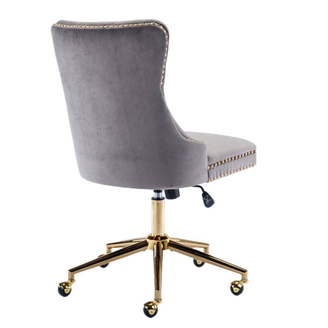 Grey Velvet Home Office Chair